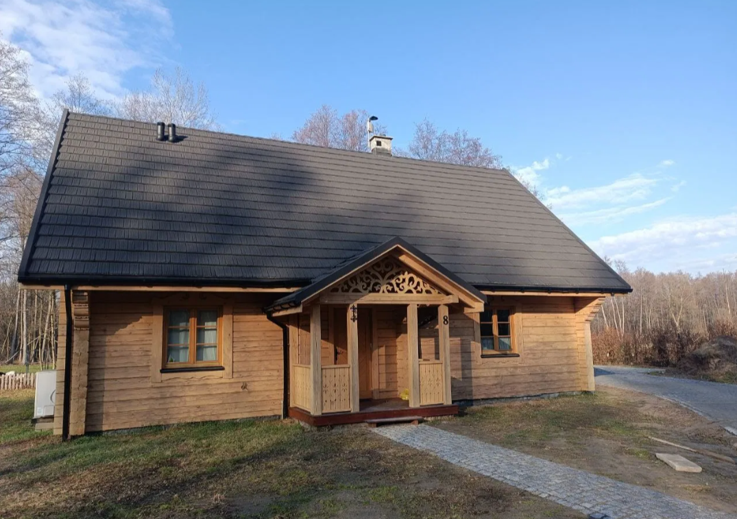 Dom z bala, 120 m², z garażem i ogrodem, 40 min od Warszawy