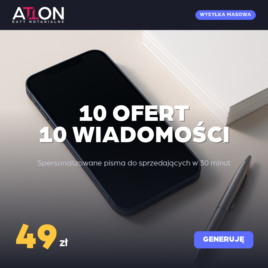 Generator pism do sprzedaży nieruchomości — efektywny outreach (do 10 ofert)